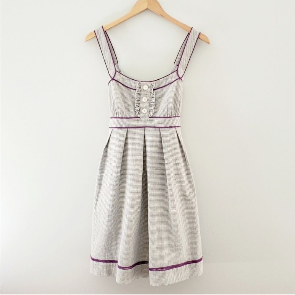 Jessica Simpson striped sleeveless dress purple 8